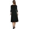 image:imageCHARTOU Womens Essential Pleated Flowy Tunic Midi Dress 34 Sleeve Modest Ruffle Swing DressBlack