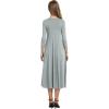 image:imageCHARTOU Womens Essential Pleated Flowy Tunic Midi Dress 34 Sleeve Modest Ruffle Swing DressGrey
