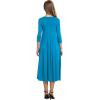 image:imageCHARTOU Womens Essential Pleated Flowy Tunic Midi Dress 34 Sleeve Modest Ruffle Swing DressLight Blue