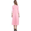 image:imageCHARTOU Womens Essential Pleated Flowy Tunic Midi Dress 34 Sleeve Modest Ruffle Swing DressPink