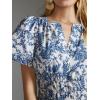 image:imageCHARTOU Womens Flowy Boho Long Stretch Short Sleeve High Waist Smock A Line Tiered DressBlue