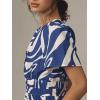 image:imageCHARTOU Womens Flowy Boho Long Stretch Short Sleeve High Waist Smock A Line Tiered DressDark Blue