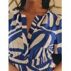 image:imageCHARTOU Womens Flowy Boho Long Stretch Short Sleeve High Waist Smock A Line Tiered DressDark Blue