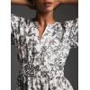 image:imageCHARTOU Womens Flowy Boho Long Stretch Short Sleeve High Waist Smock A Line Tiered DressGrey