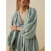 image:imageCHARTOU Womens Sexy V Neck Long Sleeve Mini Dress Tunic Babydoll Loose Flowy Swing Shift DressesLight Green