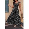 image:imageCHARTOU Womens Sleeveless Smocked Maxi Dress Long Flowy Tiered Dress Elegant Ruffle Boho SundressBlack