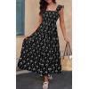image:imageCHARTOU Womens Sleeveless Smocked Maxi Dress Long Flowy Tiered Dress Elegant Ruffle Boho SundressBlack