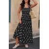 image:imageCHARTOU Womens Sleeveless Smocked Maxi Dress Long Flowy Tiered Dress Elegant Ruffle Boho SundressBlack