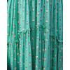 image:imageCHARTOU Womens Summer Maxi Dress Printed V Neck Dress Bohemian Spaghetti Strap Sleeveless Ruffle DressesGreen