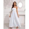 image:imageCHARTOU Womens Summer Spaghetti Strap Striped Maxi Long Dress Sleeveless Smocked Cut Out Swing DressBlue Stripes