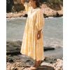 image:imageCHARTOU Womens Vintage Floral 34 Sleeve Ruffle Midi Long Dress V Neck Tie Knot Beach Flowy Swing SundressYellow