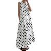 image:imageCHARTOU Women Casual Cotton Linen Sleeveless Maxi Dress Ruffle Shift Dress Flowy Beach Summer Long Tank DressPolka Dot