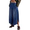 image:imageCHARTOU Women Summer Y2k Tulip Wide Leg Jeans Baggy Cropped Lightweight Denim Palazzo Pants with PocketsDark Blue