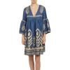 image:imageCHARTOU Womens V Neck Ruffle 34 Sleeve Babydoll Mini Dress Boho Beach Floral Summer DressPeacock Green