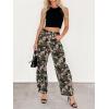 image:imageCHARTOU Camo Barrel Jeans Women Camouflage Wide Leg Denim Pants Floral Army Fatigue Trouser Cargo SweatpantsCamouflage