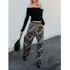 image:imageCHARTOU Camo Barrel Jeans Women Camouflage Wide Leg Denim Pants Floral Army Fatigue Trouser Cargo SweatpantsCamouflage