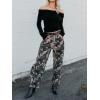 image:imageCHARTOU Camo Barrel Jeans Women Camouflage Wide Leg Denim Pants Floral Army Fatigue Trouser Cargo SweatpantsCamouflage