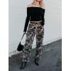 image:imageCHARTOU Camo Barrel Jeans Women Camouflage Wide Leg Denim Pants Floral Army Fatigue Trouser Cargo SweatpantsCamouflage