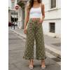 image:imageCHARTOU Ruffle Hem Bell Bottom Jeans for Women Polka Dot Ankle Baggy Jeans Crop Denim Wide Leg PantsGreen