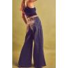 image:imageCHARTOU Women Baggy Denim Cargo Pants Jeans Y2k Wide Leg Pants Casual Oversized High Waisted Culottes with PocketsBlack