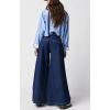 image:imageCHARTOU Women Baggy Denim Cargo Pants Jeans Y2k Wide Leg Pants Casual Oversized High Waisted Culottes with PocketsDark Blue
