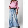 image:imageCHARTOU Women Baggy Denim Cargo Pants Jeans Y2k Wide Leg Pants Casual Oversized High Waisted Culottes with PocketsLight Blue
