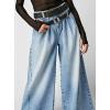 image:imageCHARTOU Women Baggy Denim Cargo Pants Jeans Y2k Wide Leg Pants Casual Oversized High Waisted Culottes with PocketsLight Blue