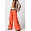 image:imageCHARTOU Women Baggy Denim Cargo Pants Jeans Y2k Wide Leg Pants Casual Oversized High Waisted Culottes with PocketsOrange