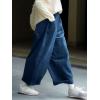 image:imageCHARTOU Women Corduroy Barrel Pants Wide Leg Vintage Mid Rise Y2k Baggy Boyfriend PantsBlue