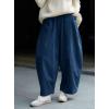 image:imageCHARTOU Women Corduroy Barrel Pants Wide Leg Vintage Mid Rise Y2k Baggy Boyfriend PantsBlue