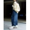 image:imageCHARTOU Women Corduroy Barrel Pants Wide Leg Vintage Mid Rise Y2k Baggy Boyfriend PantsBlue