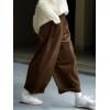 image:imageCHARTOU Women Corduroy Barrel Pants Wide Leg Vintage Mid Rise Y2k Baggy Boyfriend PantsBrown
