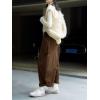 image:imageCHARTOU Women Corduroy Barrel Pants Wide Leg Vintage Mid Rise Y2k Baggy Boyfriend PantsBrown