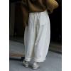 image:imageCHARTOU Women Corduroy Barrel Pants Wide Leg Vintage Mid Rise Y2k Baggy Boyfriend PantsCream