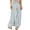 image:imageCHARTOU Women Floral Lotus Tube Jeans Baggy Pinstripe Y2k Jeans Barrel Embroidery Denim Wide Leg PantsBlue