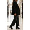 image:imageCHARTOU Women High Waisted Wide Leg Jeans Casual Stretchy Raw Hem Cropped Denim PantsBlack
