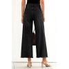 image:imageCHARTOU Women High Waisted Wide Leg Jeans Casual Stretchy Raw Hem Cropped Denim PantsBlack