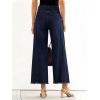 image:imageCHARTOU Women High Waisted Wide Leg Jeans Casual Stretchy Raw Hem Cropped Denim PantsDark Blue