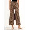 image:imageCHARTOU Women High Waisted Wide Leg Jeans Casual Stretchy Raw Hem Cropped Denim PantsLeopard