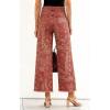 image:imageCHARTOU Women High Waisted Wide Leg Jeans Casual Stretchy Raw Hem Cropped Denim PantsPaisley