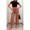 image:imageCHARTOU Women High Waisted Wide Leg Jeans Casual Stretchy Raw Hem Cropped Denim PantsPaisley