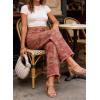 image:imageCHARTOU Women High Waisted Wide Leg Jeans Casual Stretchy Raw Hem Cropped Denim PantsPaisley