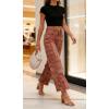 image:imageCHARTOU Women High Waisted Wide Leg Jeans Casual Stretchy Raw Hem Cropped Denim PantsPaisley
