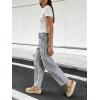 image:imageCHARTOU Women Plaid Gingham Barrel Pants Baggy Crop Wide Leg Pants Y2k Casual Cotton Trousers with PocketsBlack