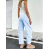 image:imageCHARTOU Women Plaid Gingham Barrel Pants Baggy Crop Wide Leg Pants Y2k Casual Cotton Trousers with PocketsBlue