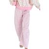 image:imageCHARTOU Women Plaid Gingham Barrel Pants Baggy Crop Wide Leg Pants Y2k Casual Cotton Trousers with PocketsPink