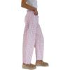 image:imageCHARTOU Women Plaid Gingham Barrel Pants Baggy Crop Wide Leg Pants Y2k Casual Cotton Trousers with PocketsPink