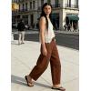 image:imageCHARTOU Women Polka Dot Barrel Jeans Baggy Y2k Denim Wide Leg Pants Boyfriend Mid Rise Ankle Jean SweatpantsChocolate Brown
