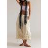 image:imageCHARTOU Women Ruffle Cropped Jeans Cargo Exaggerated Wide Leg Jeans Baggy Drawstring Culotte Denim PantsBeige