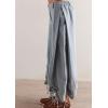 image:imageCHARTOU Women Ruffle Cropped Jeans Cargo Exaggerated Wide Leg Jeans Baggy Drawstring Culotte Denim PantsLight Blue